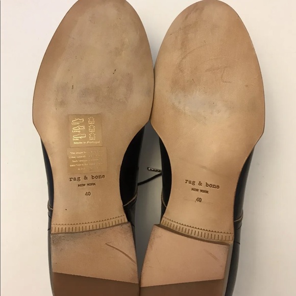 Rag & Bone Women’s Flat Lace-up Brogues Black Leather EU 40/ US 10 - Picture 8 of 12